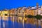 Arno and Ponte Vecchio at night, Florence, Italy