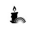 Aroma candles icon. Lotus flower, burning, flame icon isolated on white background