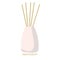 Aroma Diffuser isolated on white. Ceramic bottle with reed sticks. Aromatherapy. Delicate accessory for cozy home