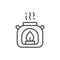 Aroma lamp, gas burner line icon.