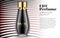 Aroma Liquid Perfume. Beautiful Black Bottle Haute Couture Beauty Stylish Illustration. Aroma Liquid. Cosmetic Fragrance