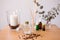 Aroma reed diffuser, candle and essential oil