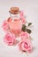 Aroma rose water for skincare, essential oils, spa beauty care