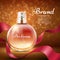 Aroma sweet perfume with red silk ribbon romantic gift vector background