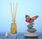 Aromatherapy Air Freshener and Balanced Stones with Butterfly. 3