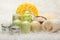 Aromatherapy - bath salt and massage sponge