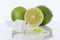 Aromatherapy essential oil bottle with lime