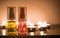 Aromatherapy oil in candle light.