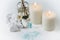 Aromatherapy Scented White Candles, Essential Oil Reed Diffusers with Blue Sea Salt