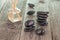 Aromatherapy sticks and black stones