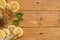 Aromatic baking ingredients on a rustic table