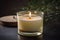 aromatic candle with a warm, soothing scent in a sleek and modern glass