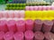 Aromatic candles in a shop for sale