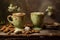 Aromatic Coffee or Tea in Two Mugs