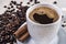 Aromatic Delights: Black Coffee, Cinnamon, and Roasted Beans