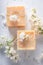 Aromatic lilac soap made of flowers. Lilac scent soap