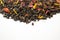 Aromatic, pungent, black tea with dry berries and flowers. Side view