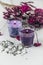 Aromatic Purple Scented Candles with Lavender Decoration