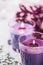 Aromatic Purple Scented Candles with Lavender Decoration