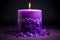 Aromatic Purple wax candle burning. Generate Ai