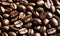 Aromatic roasted coffee beans background