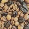 Aromatic roasted coffee beans. Healthy diet. Photo background