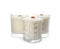 Aromatic soy candles with wooden wicks on white background