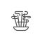 Aromatic sticks line icon