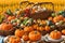 around a table adorned with freshly picked produce, ripe pumpkins AI Generated