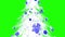 Around the White Christmas Tree Blue Balls Green Screen 3D Rendering Animation