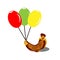 Arowana fish vector. fish and balloons. Vector Illustration on white background