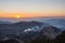 Arpino at sunset, as seen from Acropolis of Civitavecchia di Arpino, Italy