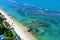 Arraial d`Ajuda, Bahia, Brazil: View of beautiful beach with two colors of water.