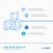 Arrange, design, stack, 3d, box Infographics Template for Website and Presentation. Line Blue icon infographic style vector