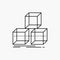Arrange, design, stack, 3d, box Line Icon. Vector isolated illustration