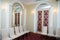 Arranged chairs and architectural detail from a ballroom 