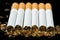 Arranged in a row cigarettes