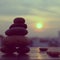 Arrangement art, stack of rocks balance