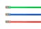 Arrangement of isolated cat5 cables to illustrate net neutrality