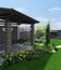 Arrangement patio living space, 3d render