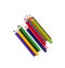 Arrangment of Colorful Pencils on White Background