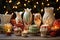 array of handmade ceramic christmas decorations