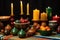 array of kwanzaa-themed handmade ceramic objects