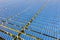 Arrays of blue solar panels on photovoltaic power station