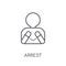 Arrest linear icon. Modern outline Arrest logo concept on white