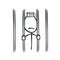 Arrested mane in jail. Sad prisoner. Criminal in jail cell. Hand drawn. Stickman cartoon. Doodle sketch, Vector graphic