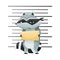 Arrested Raccoon Burglar with Striped Tail Wearing Mask Taking Mug Shot or Police Photograph Vector Illustration