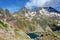 Arriel lake Ãbon de Arriel from Palas mountain in Pyrenees mountains, border between France and Spain