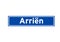 Arrien isolated Dutch place name sign. City sign from the Netherlands.