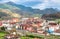 Arriondas village, panoramic view, Parres municipality, Asturias, Spain